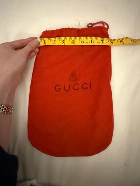 Gucci Red Velvet Logo Drawstring Pouch